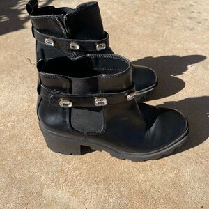 Sophia Taylor Chelsea Moto Boots With‎ Bling Women's 9.5 Goth Whimsigoth Biker